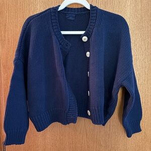 Babaa Navy cotton cardigan
